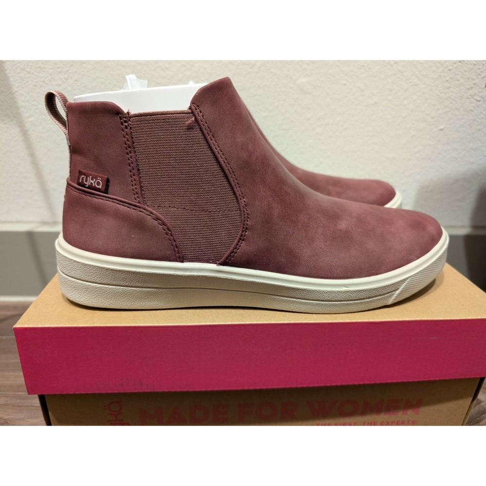 Ryka Women Shoes 9M Viv Boot Water Resistant‎ Sneak Rich Purple Faux Leather